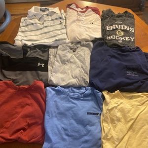 Men’s Lot of 9 Medium Tshirts/Polos/Long sleeves (Polo, Vineyard Vines, Nautica)